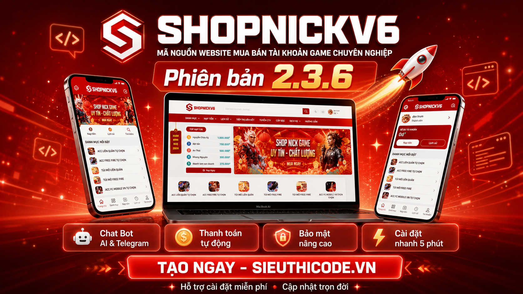 Website bán tài khoản game tự động